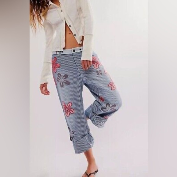FREE PEOPLE NWT Hot Tropics Pants 8 - Picture 2 of 7